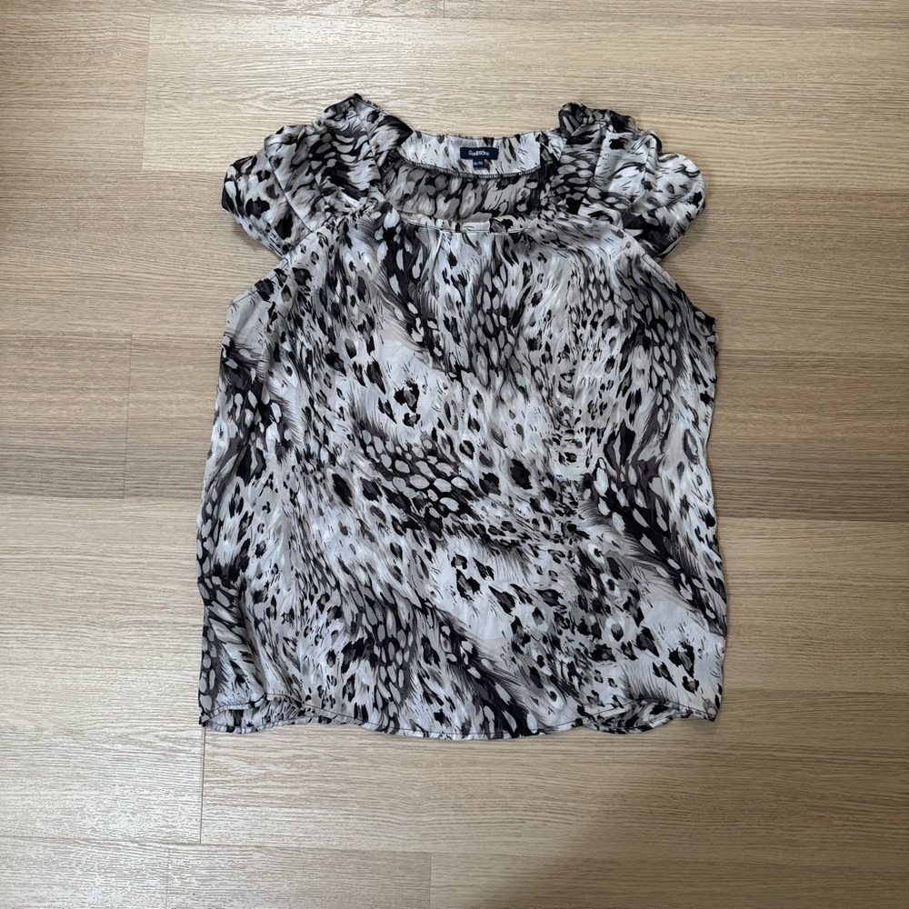 Reitmans Black and Gray Animal Print Women's Blouse Size XL - Picture 3 of 8